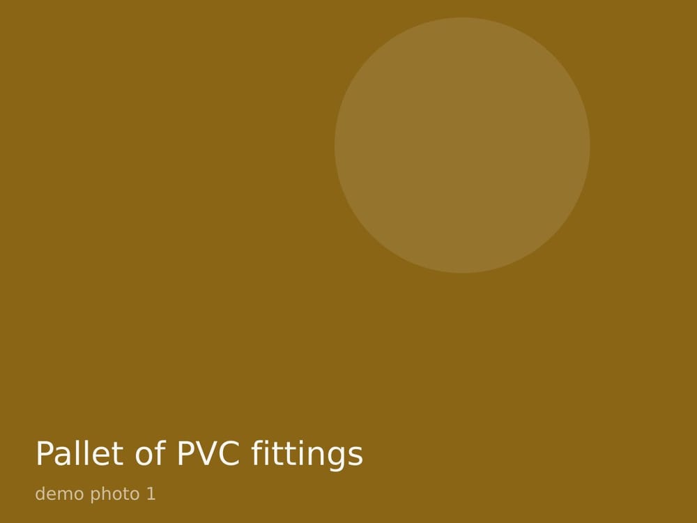 Pallet of PVC fittings