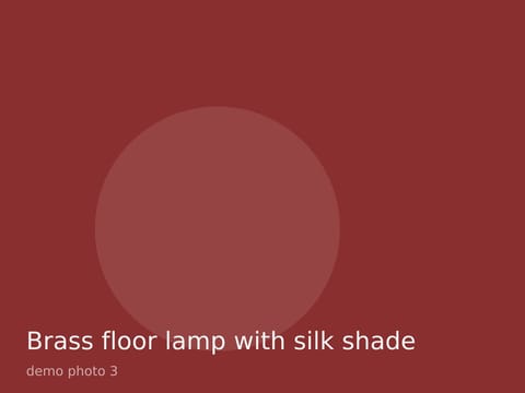 Brass floor lamp with silk shade, photo 3