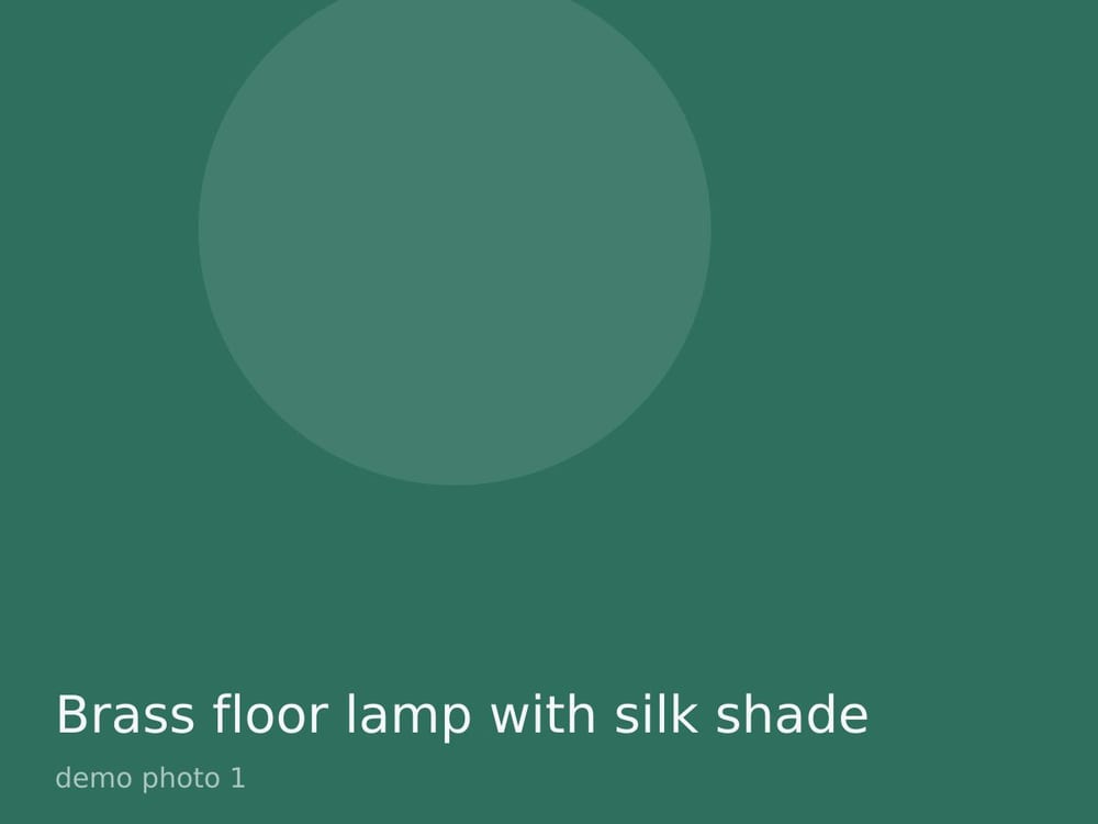 Brass floor lamp with silk shade