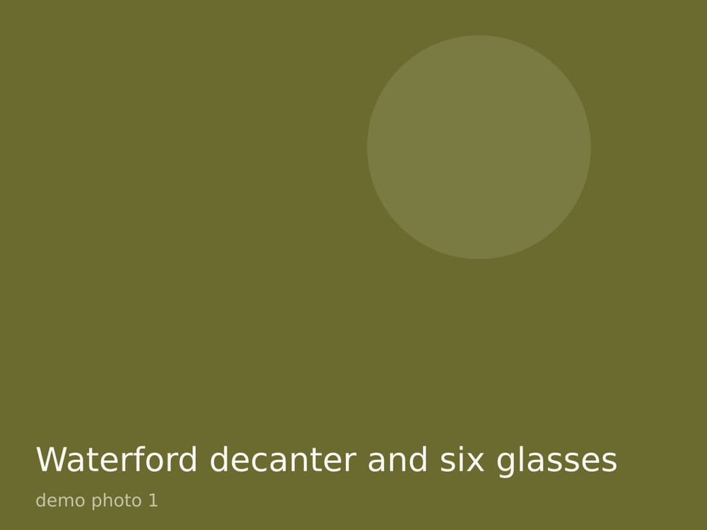 Waterford decanter and six glasses