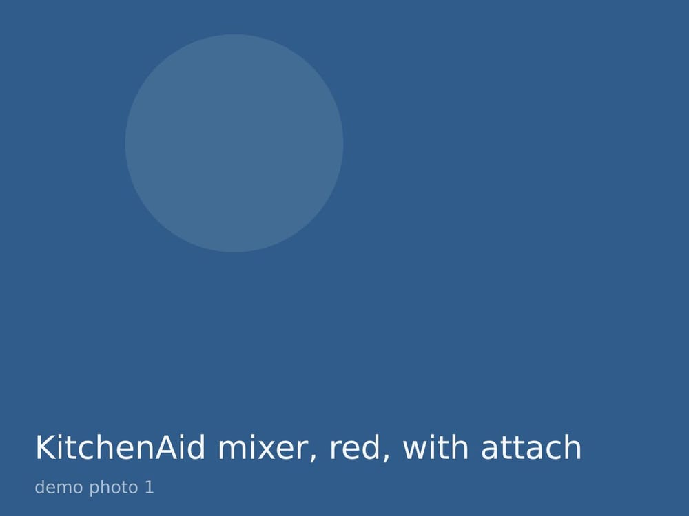 KitchenAid mixer, red, with attachments